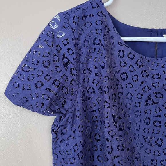 J.Crew Factory Navy Eyelet Blouse - Picture 2 of 7